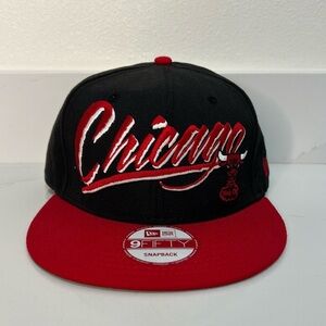 Chicago Bulls Hat Cap Snapback 9fifty Black Red New Era Adjustable